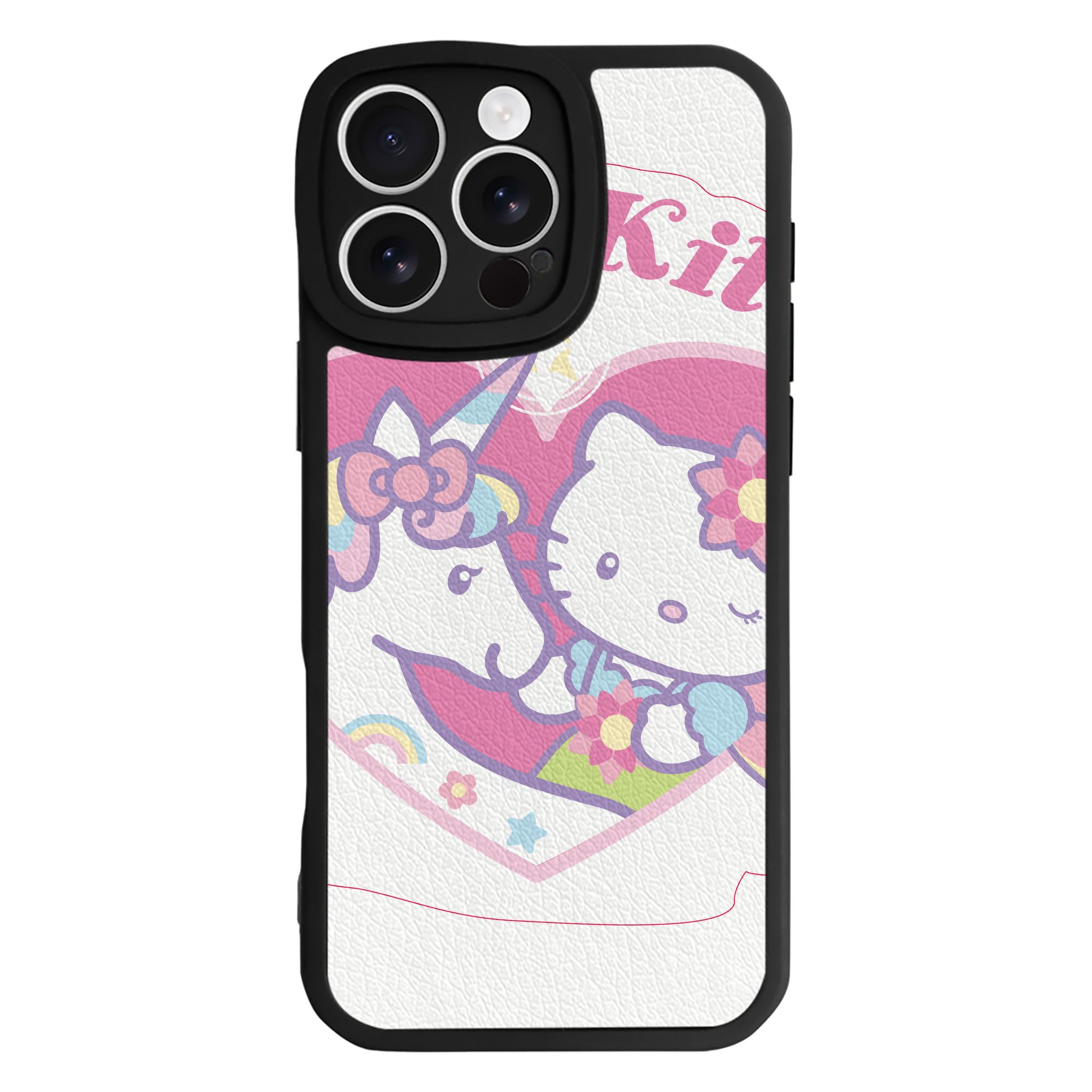 （画像用） Hello Kitty ハローキティ 【iPhone 16シリーズ対応】シリコンスマホケース（レザー調） 材質：シリコン